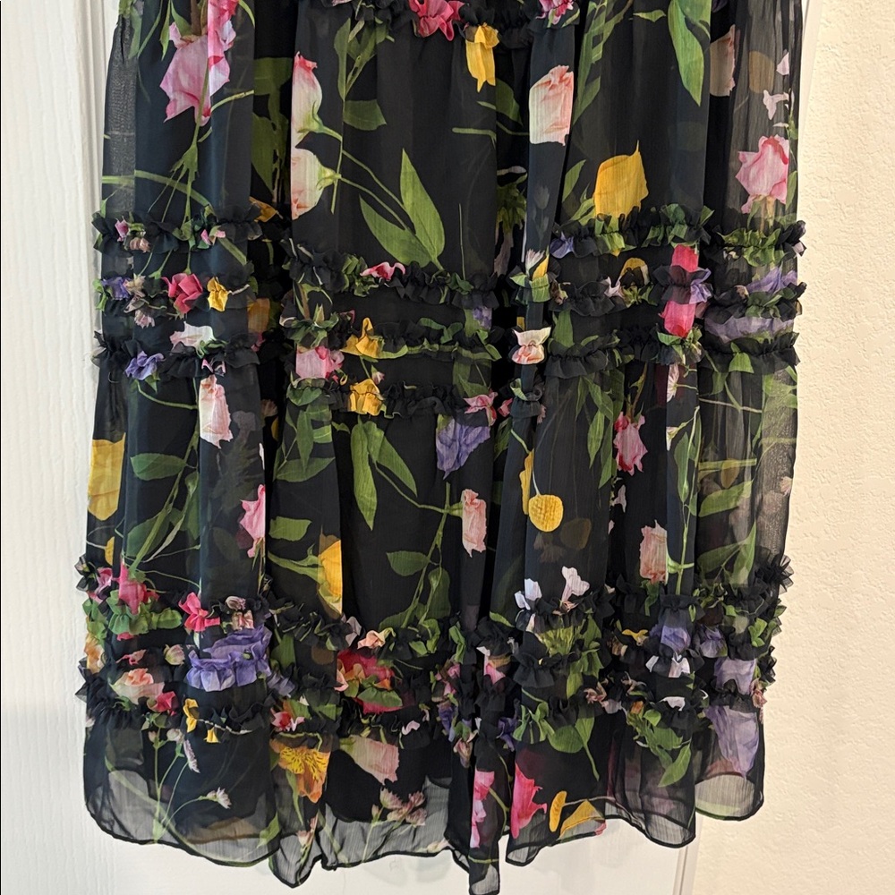 Ted Baker London $295 NWT Floral Ruffle Tiered Chiffon Skirt Size 3. - Picture 15 of 16